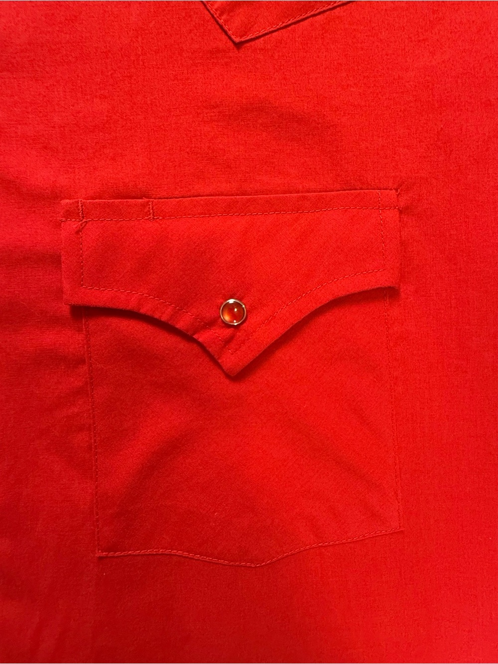 Ely Cattleman Men's Bright Red Short-Sleeve Western Snap Button Shirt - Picture 5 of 6